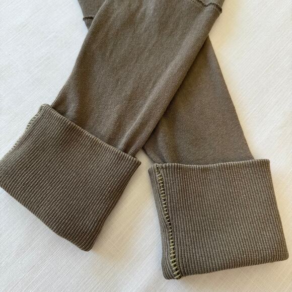 FREE PEOPLE We The Free Cotton Henley Top Women's Size S Military Khaki Green - Picture 9 of 14